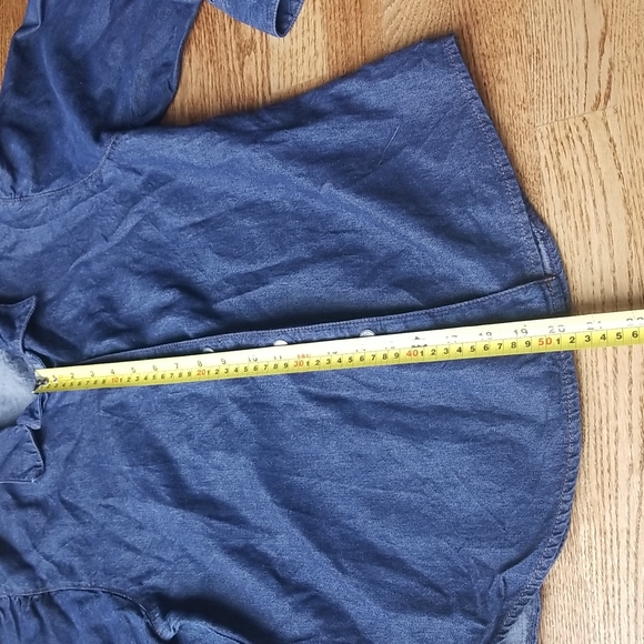 (M) Authentic Rockies Jeanswear Denim Button Down Top Bell Sleeves Rodeo Western - Picture 5 of 9